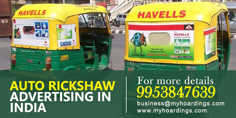 auto rickshaw advertising, auto branding, transit media, outdoor advertising, mobile billboards, MyHoardings, brand promotion India