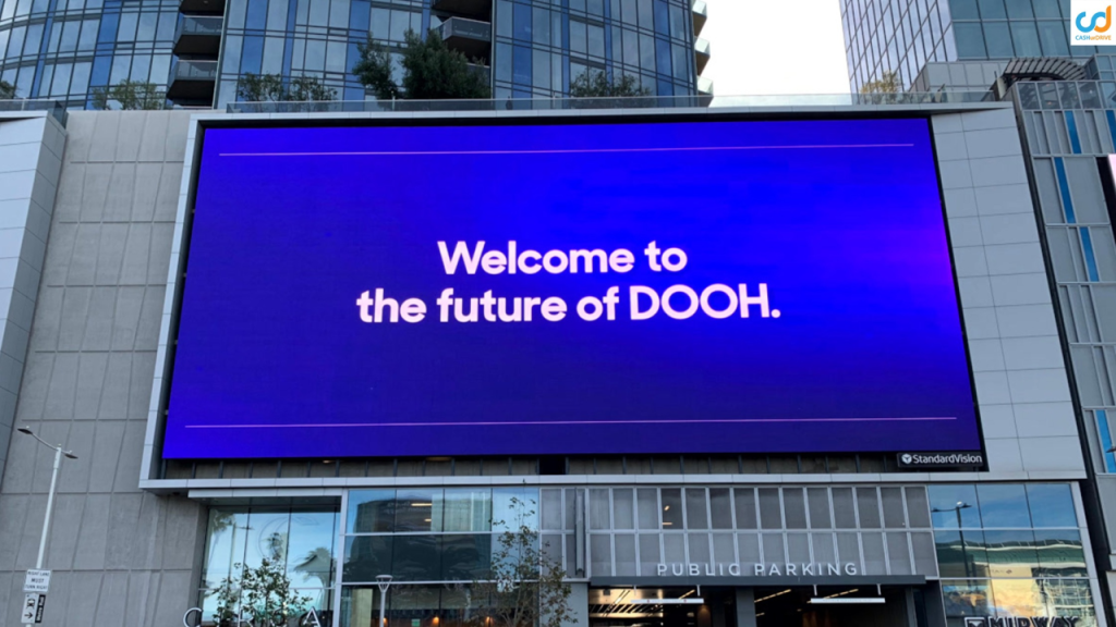 Digital OOH (DOOH) advertising screens in Indian metro cities displaying dynamic content with high engagement, flexibility, and real-time updates compared to traditional billboards.