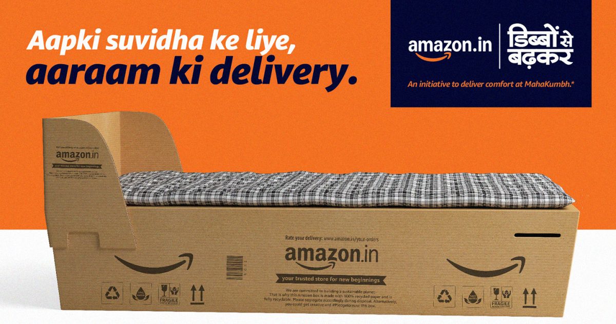 The Amazon India “Dibbo se Badhkar” Mahakumbh campaign exemplifies how outdoor advertising can operate at massive scale while staying contextually and culturally relevant.