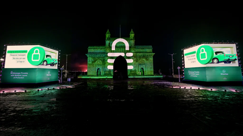 WhatsApp “View Once” billboard campaign used metro city OOH hoardings to drive mass awareness of the privacy feature.