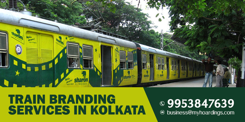 Train Branding in Kolkata. Train wrap advertisement on trains plying in  Kolkata,West Bengal. MyHoardings expertise in transit media.