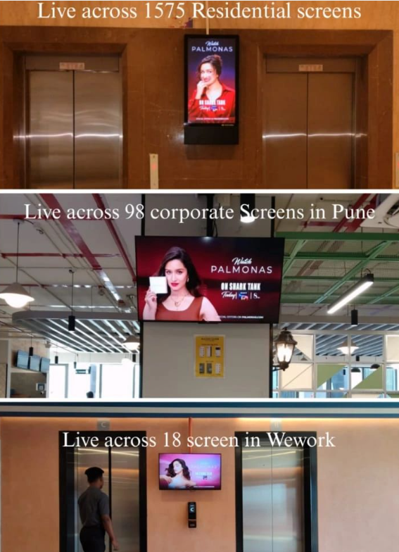 PALMONAS, AdOnMo Campaign, Pune Digital Screens, Hyperlocal Advertising, DOOH India, Society Screen Branding, Corporate Screen Ads, MyHoardings, Fashion Brand Campaign, Digital Outdoor India