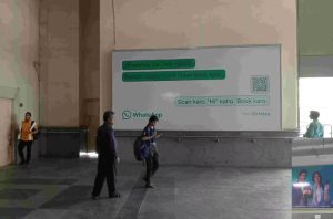 Millennium City Centre metro advertising, metro station branding Gurgaon, Delhi Metro ads, transit media, outdoor advertising, MyHoardings, Gurgaon brand promotion